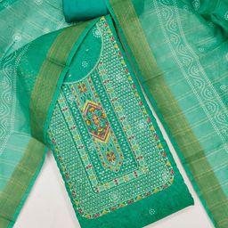 Mitera Women Blue Chanderi Digital Print & Embroidered Unstitched Dress Material-picture-32