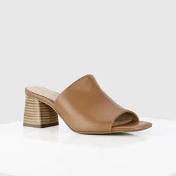 Oroh Women Open Back Leather Block Sandals-28