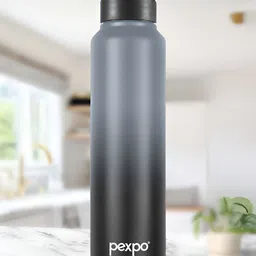 Pexpo Grey & Black Single Stainless Steel Single Wall Vacuum Water Bottle-20