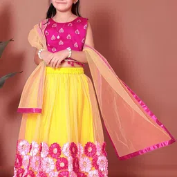 BAESD Girls Patchwork Ready to Wear Lehenga & Blouse With Dupatta-image-86