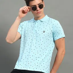 STELVIN Floral Printed Polo Collar Cotton Regular Fit T-shirt-picture-37