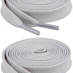 SHOESHINE Flat shoelace Hollow Thick (120cm) for casual shoes 2 Pair Light Grey Shoe Lace-image-99