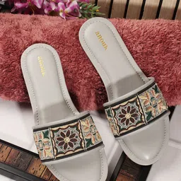 Anouk Women Ethnic Open Toe Flats with Embroidered-image-91