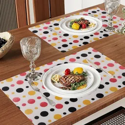 Aura 6-Pcs Red & Yellow Printed Table Placemats image 3