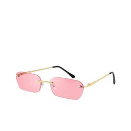 Mast & Harbour Unisex Square Sunglasses with UV Protected Lens Rimless pink image 5
