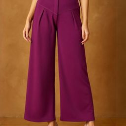 R.Code by The Roadster Life Co. Women Flared High-Rise Trousers-picture-15