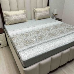 Pure Decor Lifestyle Green Printed Pure Cotton 380 TC King Bedsheet Set-2.74 m x 2.74 m-image-64