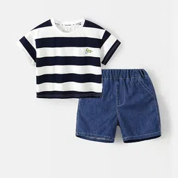 LULU & SKY Boys Striped Top With Shorts-picture-31