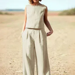 StyleCast Round Neck Top With Trousers Co-Ords Set-11