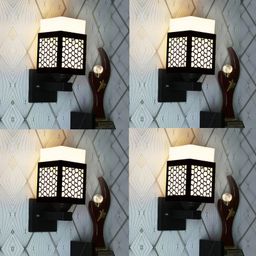 Gojeeva Black Wood Square Shaped Wall Lamp-picture-20