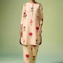 Dressfolk Floral Printed Cotton & Linen Tunic & Trousers-57
