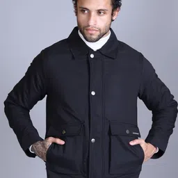 Roadking Men Colourblocked Polyester Crop Puffer Jacket-picture-13