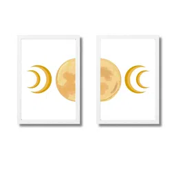 Aisha Decorz Yellow & White Set of 2 Wall Paintings-picture-41