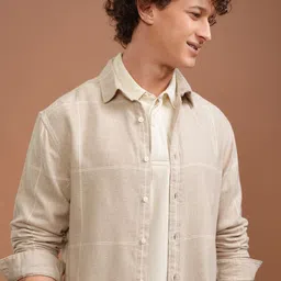 HIGHLANDER Men Spread Collar Multi Striped Cotton Relaxed Fit Casual Shirt-image-55