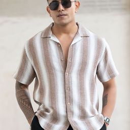 Powerlook Men Horizontal Stripes Opaque Striped Casual Shirt-image-91