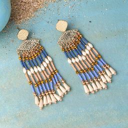 Accessorize Artificial Beaded Geometric Drop Earrings-picture-22