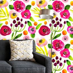 ArtzFolio Printed UV-Resistant Anti-Bacterial Watercolor Floral Pattern Peel & Stick Wallpaper-image-30