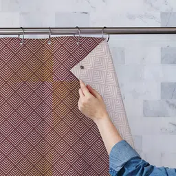 ArtzFolio Brown & White Printed Waterproof Shower Curtains-image-82