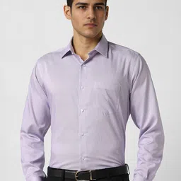 Van Heusen Men Regular Fit Spread Collar Textured Cotton Formal Shirt-image-60