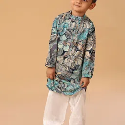The Mini Trunk Boys Floral Printed Regular Kurta with Trousers-15