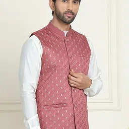 Anouk Embroidered Mandarin Collar Neck Nehru Jacket-30