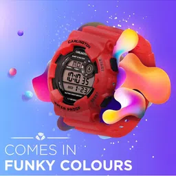 CARLINGTON Unisex Kids Printed Dial & Straps Digital Multi Function Watch Junior 9121 Red image 2