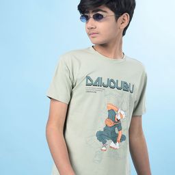 Crimsoune Club Boys Typography Printed Round Neck Short Sleeves Cotton T-shirt-image-70
