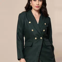 SASSAFRAS worklyf Checked Double Breasted Blazer-image-37