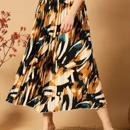 OTABU Women Abstract Printed A-Line Midi Skirts-picture-10