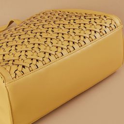 CODE by Lifestyle PU Textured Structured Shoulder Bag With Cut Work image 5