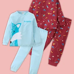 BLUSHES Unisex Kids Pack Of 2 Printed Night Suits-23