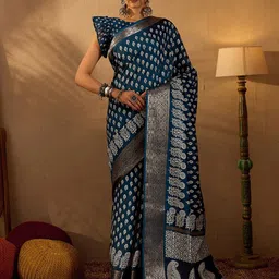 Anouk Rustic Ethnic Motifs Zari Silk Blend Sungudi Saree-picture-16
