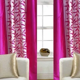 BELLA TRUE Pink 2 Pieces Floral Printed Door Curtains-image-88