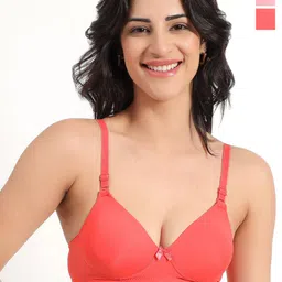 BRACHY Pack of 2 Women Full Coverage Lightly Padded Seamless T-Shirt Bra-34