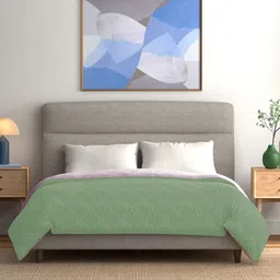 URBAN SPACE Green & Purple Microfiber Summer Double Bed Blanket-image-55