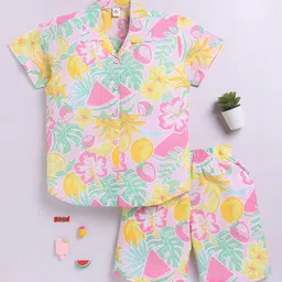 Clt.s Girls Tropical Printed Pure Cotton Night suits-picture-45