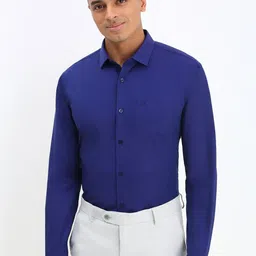 Allen Solly Men Spread Collar Solid Cotton Slim Fit Formal Shirt-picture-19