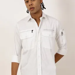 beevee Men New Fit Spread Collar Solid Cotton Casual Shirt-image-38