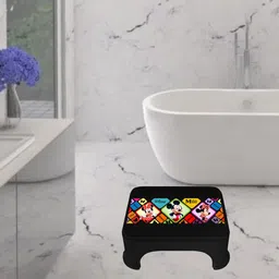 Kuber Industries Black & Green Abstract Plastic Bath Accessories Set-18