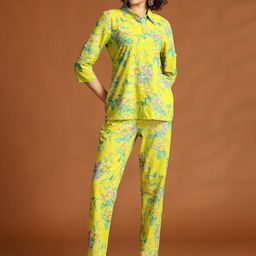 Anouk Floral Printed Cotton Shirt & Trousers Co-Ord Set-image-10