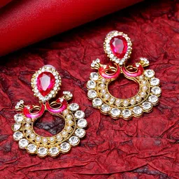 ANIKAS CREATION Gold Plated Beaded Contemporary Chandbalis-image-81