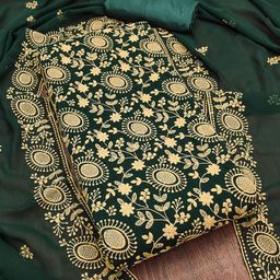 SAINOOR Embroidered Silk Georgette Unstitched Dress Material-picture-14