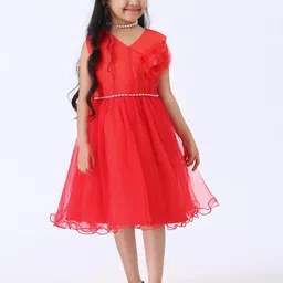 Mark and Mia Girls Solid Applique Fit and Flare Dress-image-76