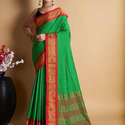 VARNI FABRICS Floral Woven Design Ikat Saree-image-94