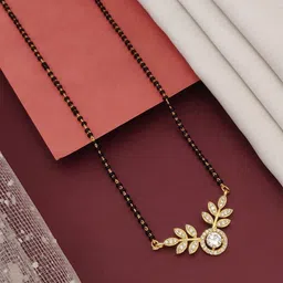 ABDESIGNS Gold-Plated Artificial Stones and Beads Mangalsutra-19