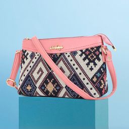 LIKE STYLE Geometric Textured Sling Bag-9