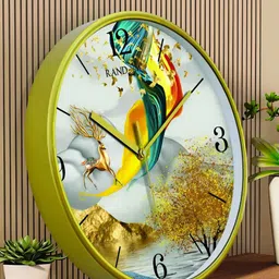 RANDOM Green & Black Printed Contemporary Analogue Wall Clock-image-83