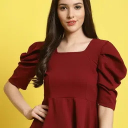 Metronaut Women Plain Solid Casual Valentino Top-image-44