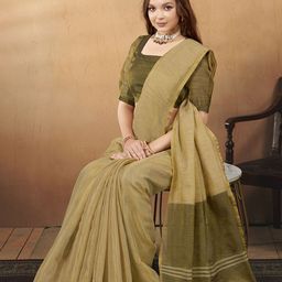 Anouk Solid Khadi Saree-16