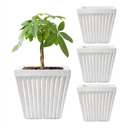 RUBOXA 4Pcs White UV ProtectedPlanters-2
